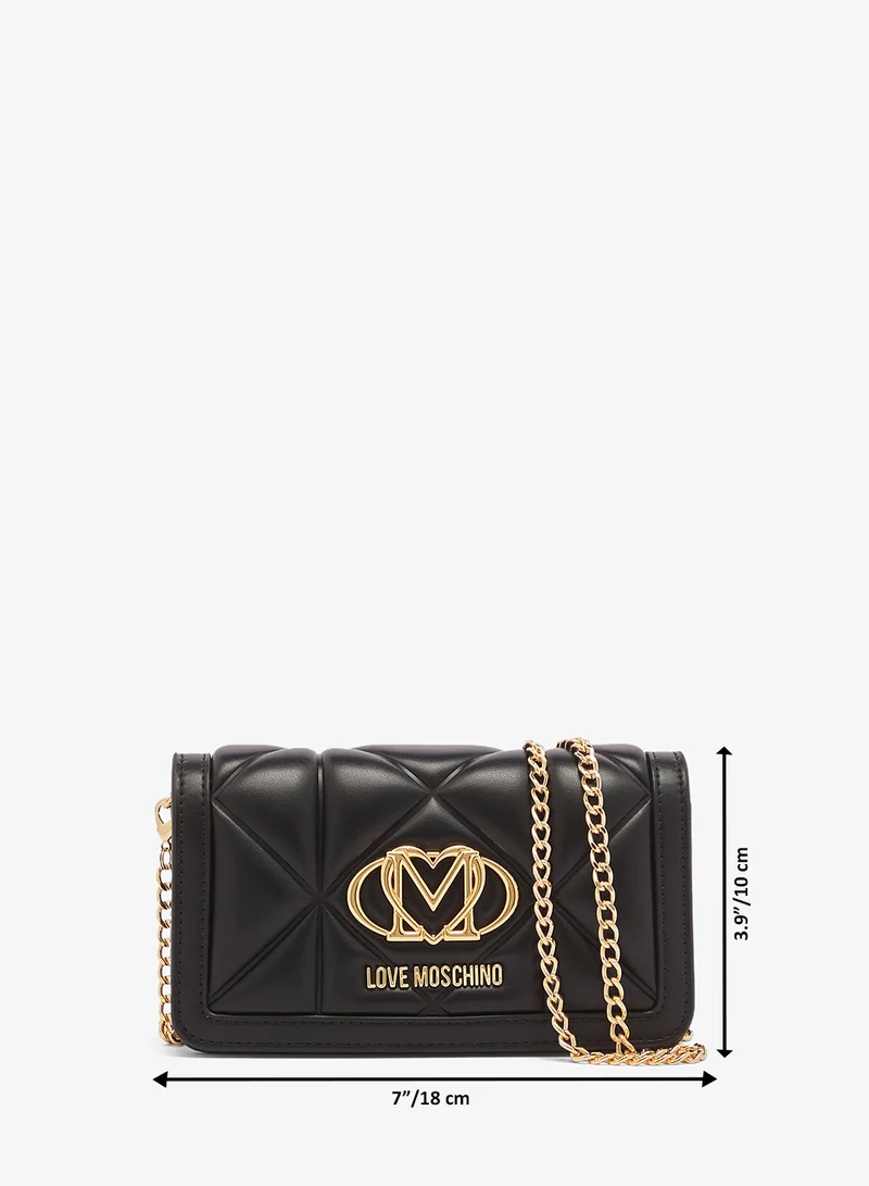 Love Moschino Embossed Q PU Crossbody Bag